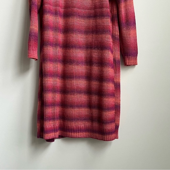 Lane Bryant Classic Open-Front Spacedye Cardigan Pink Bloom longline Rainbow - Picture 13 of 13